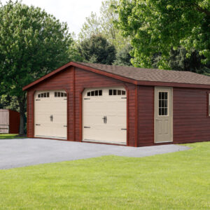 24x24 double wide Amish-made garage with lap siding by Amish Barn Company