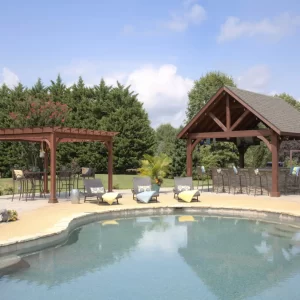 Two units: Wood Traditional Pergola & Alpine Pavilion by Country Lane Gazebos. For Cayuta sheds, barns, and more, check out our Vestal location.